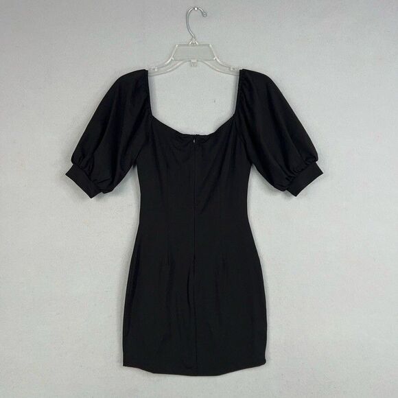More To Come Dress Women Small Black Lizzy Puff Sleeve Romantic Feminine Minimal - Picture 9 of 16